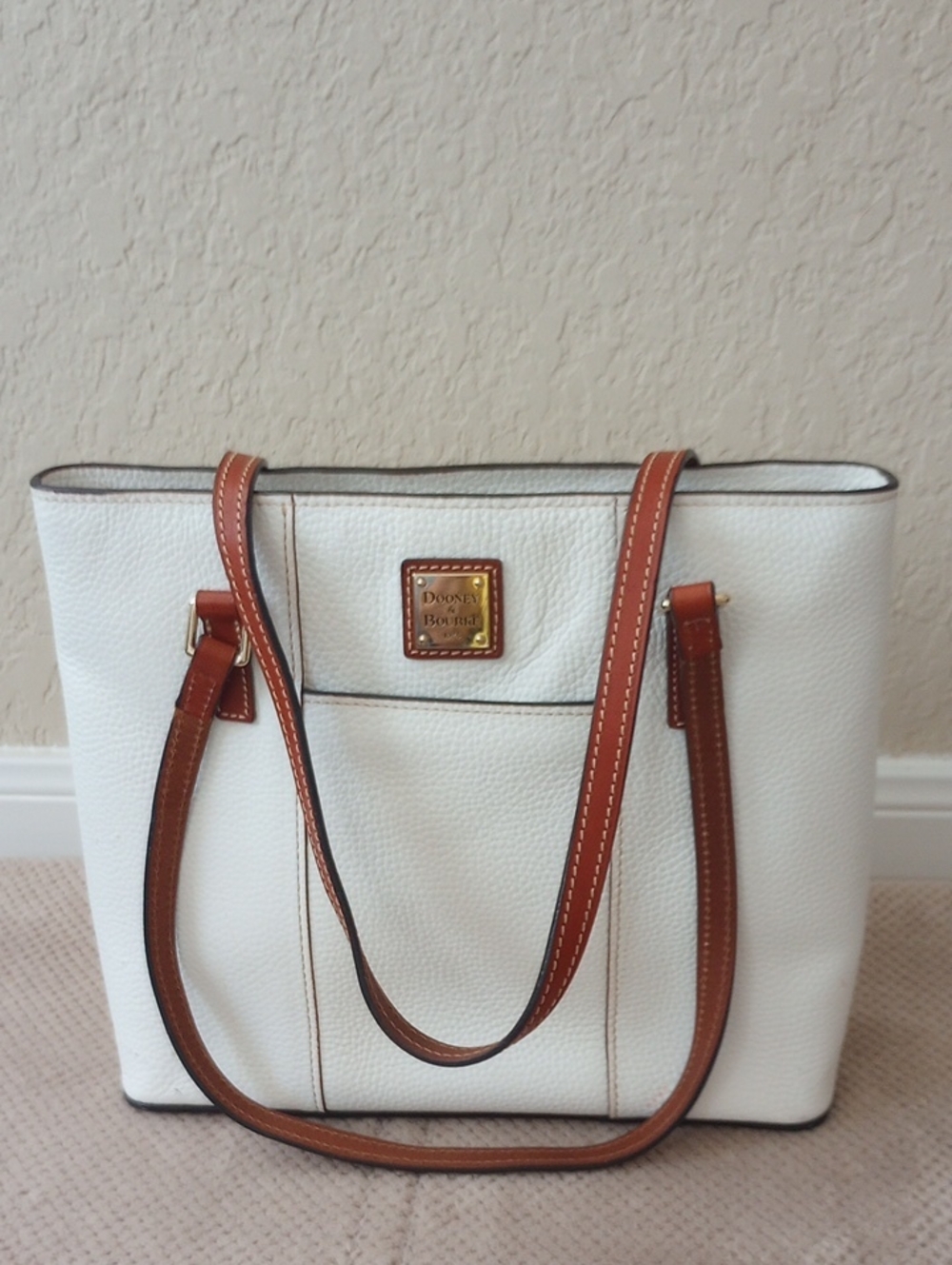 Dooney & Bourke Lexington White & Brown Shoulder Bag - Picture 14 of 14